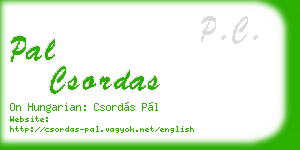 pal csordas business card